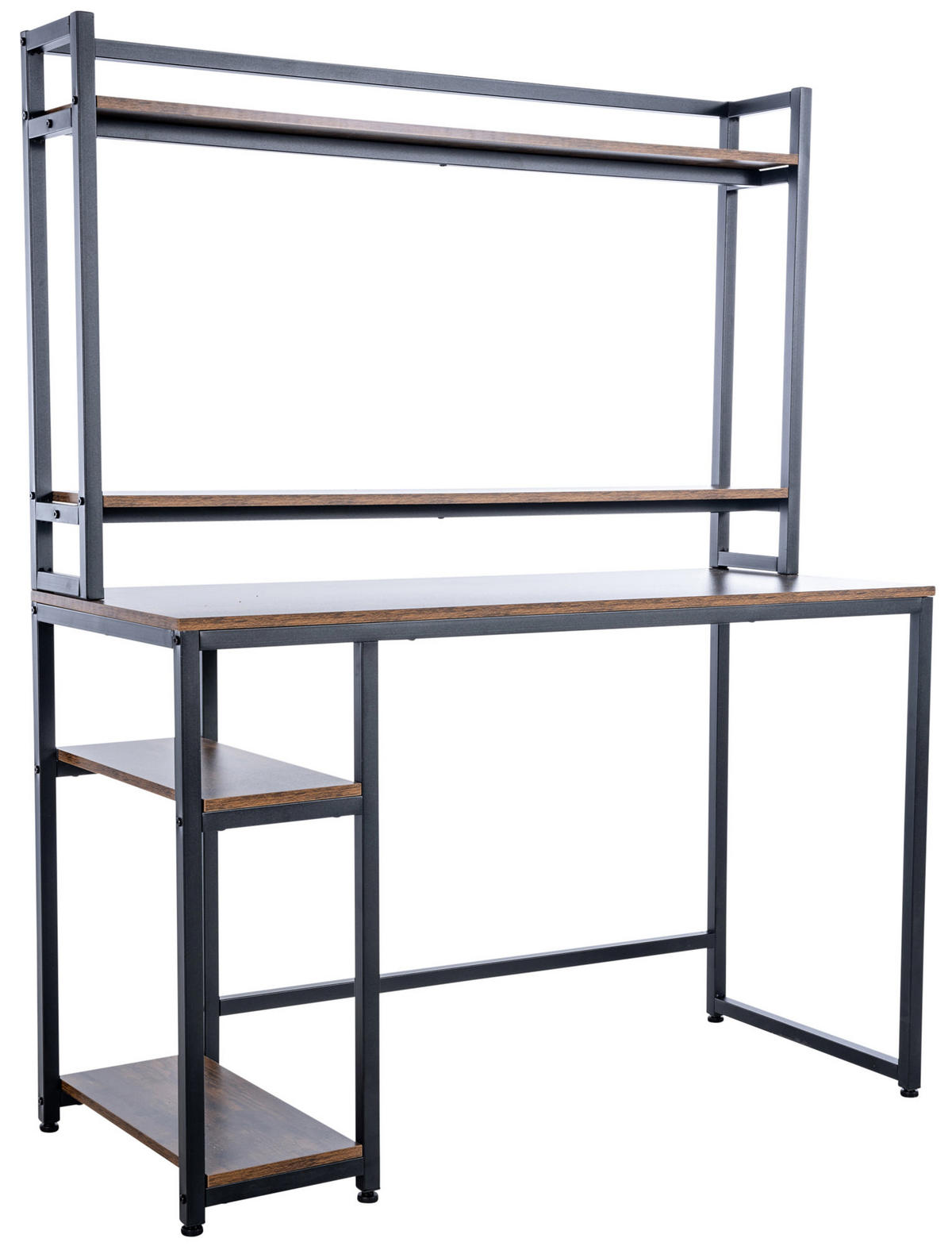SCHREIBTISCH 120/50/150 cm Holz schwarz/braun - Schwarz/Braun, Holz/Metall (50/120/150cm) - CLP