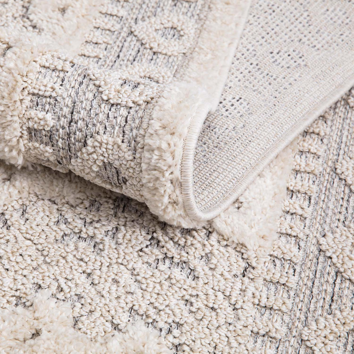 KURZFLOR-TEPPICH Valencia 730 Creme/ Graublau 160x230 cm - Creme, Textil (160/230cm) - carpet city