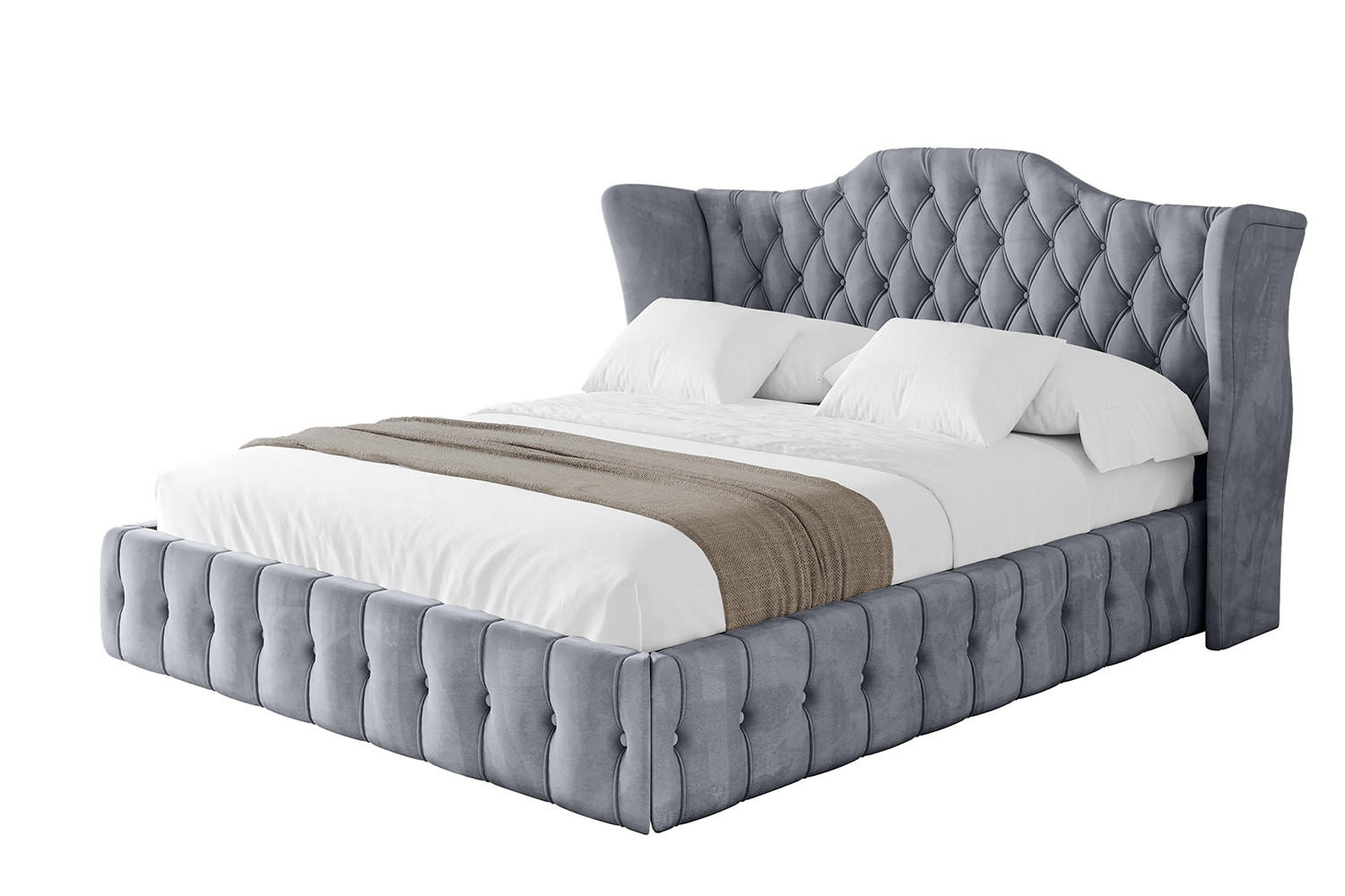 POLSTERBETT mit Bettkasten und Lattenrost, Boxbett ohne Matratze - MODY 180x200 Grau - Grau, Holzwerkstoff/Textil (180/200cm) - ALTDECOR