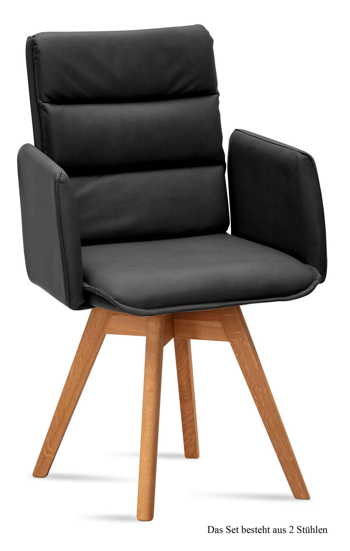 ARMLEHNSTUHL drehbar (2er-Set) Dorri 52x92x60 Eiche geölt/Anthrazit - Eichefarben/Anthrazit, Kunststoff (60/92/52cm) - 58aufmkessel