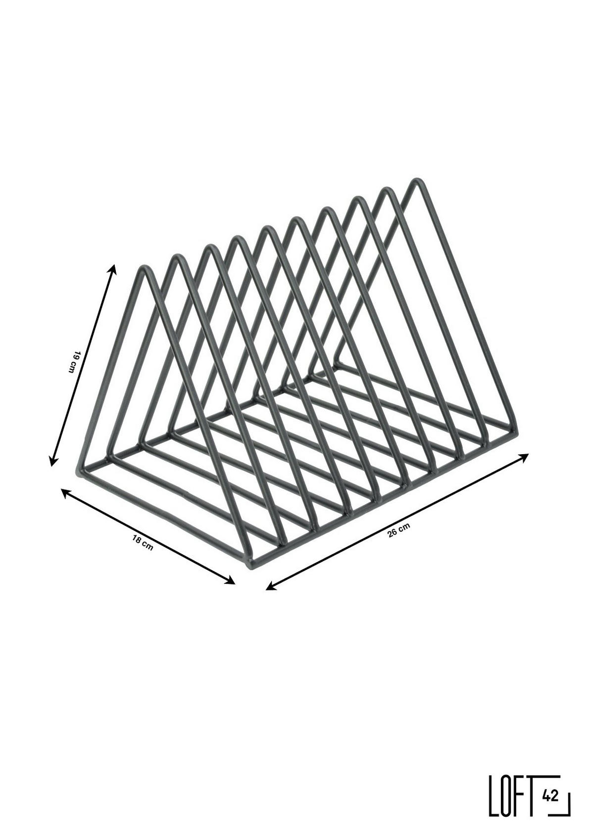 ZEITSCHRIFTENFACH Drup Schwarz - Schwarz, Metall (26/19/18cm) - LOFT42