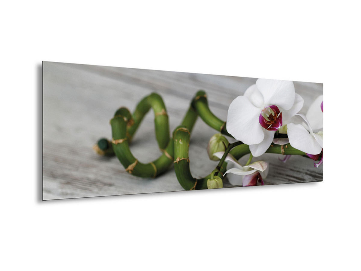 GLASBILD 80x30 cm Orchidee Zen - Beige, Glas (80/30cm) - artissimo