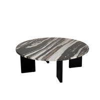 COUCHTISCH MATHILDE MARMOR Schwarz - Schwarz/Weiß, Stein (90/90/30cm) - J-Line