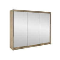 SCHWEBETÜRENSCHRANK Derby III - Sonoma Eiche, Holzwerkstoff/Metall (200/215/58cm) - MIRJAN24