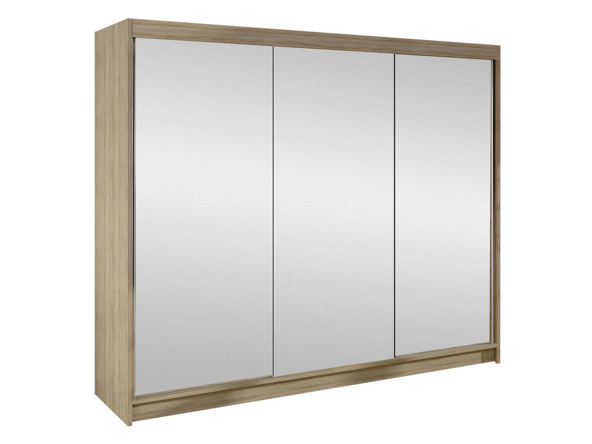 SCHWEBETÜRENSCHRANK Derby III - Sonoma Eiche, Holzwerkstoff/Metall (200/215/58cm) - MIRJAN24