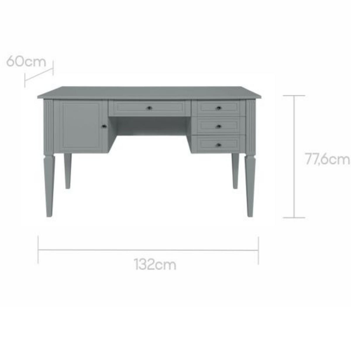 KINDERSCHREIBTISCH Ines - Grau, Holzwerkstoff (132/78/60cm) - RAUMHIRSCH FURNITURE