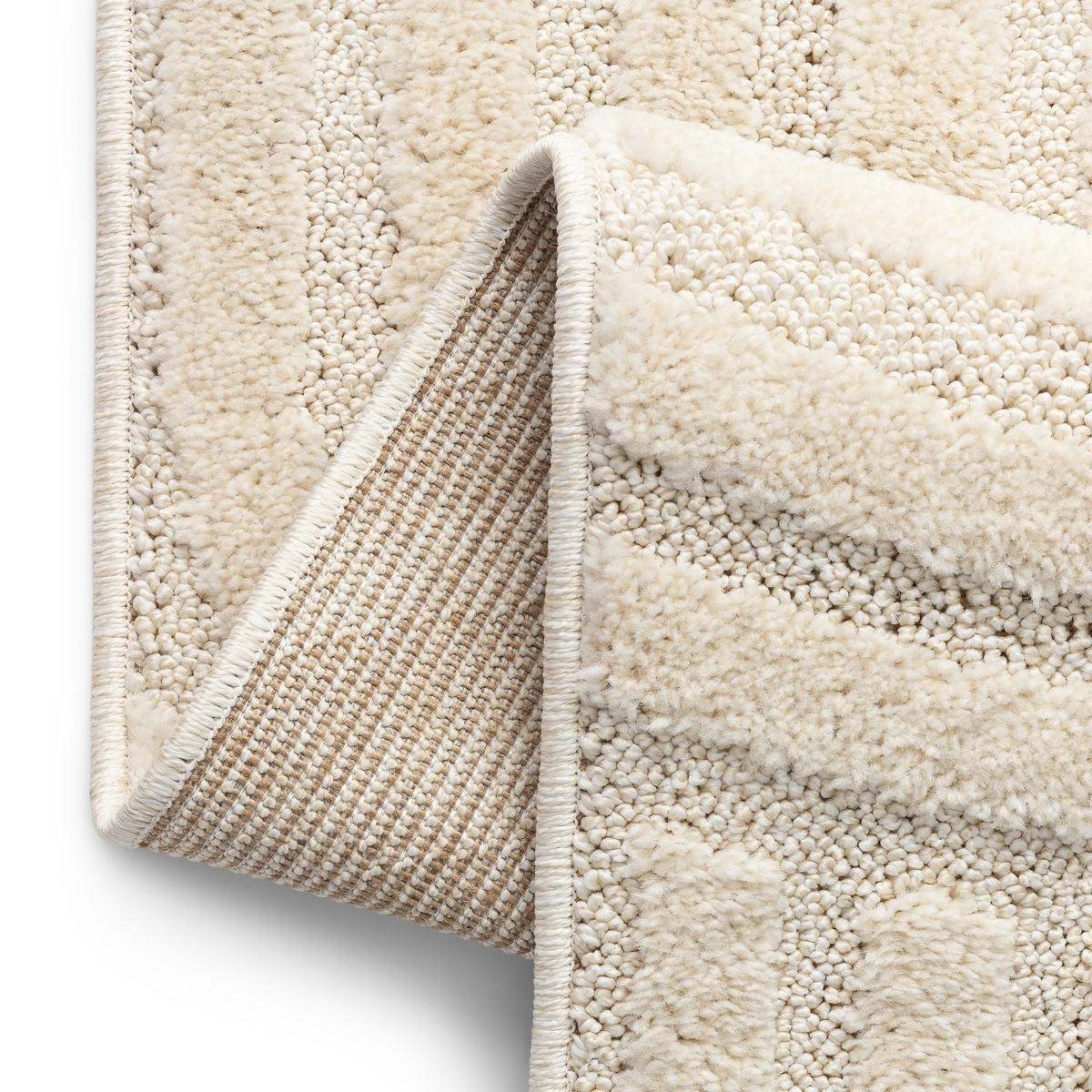 KURZFLORTEPPICH LINEA creme Wellenmuster 3D-Struktur 200/300 cm - Creme, Textil (200/300cm) - Tapiso