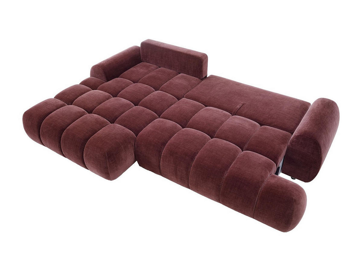 SCHLAFSOFA - 5 Personen - samt - bordeaux Farneta - Bordeaux, Kunststoff/Textil (280/86/177cm) - Vente-Unique