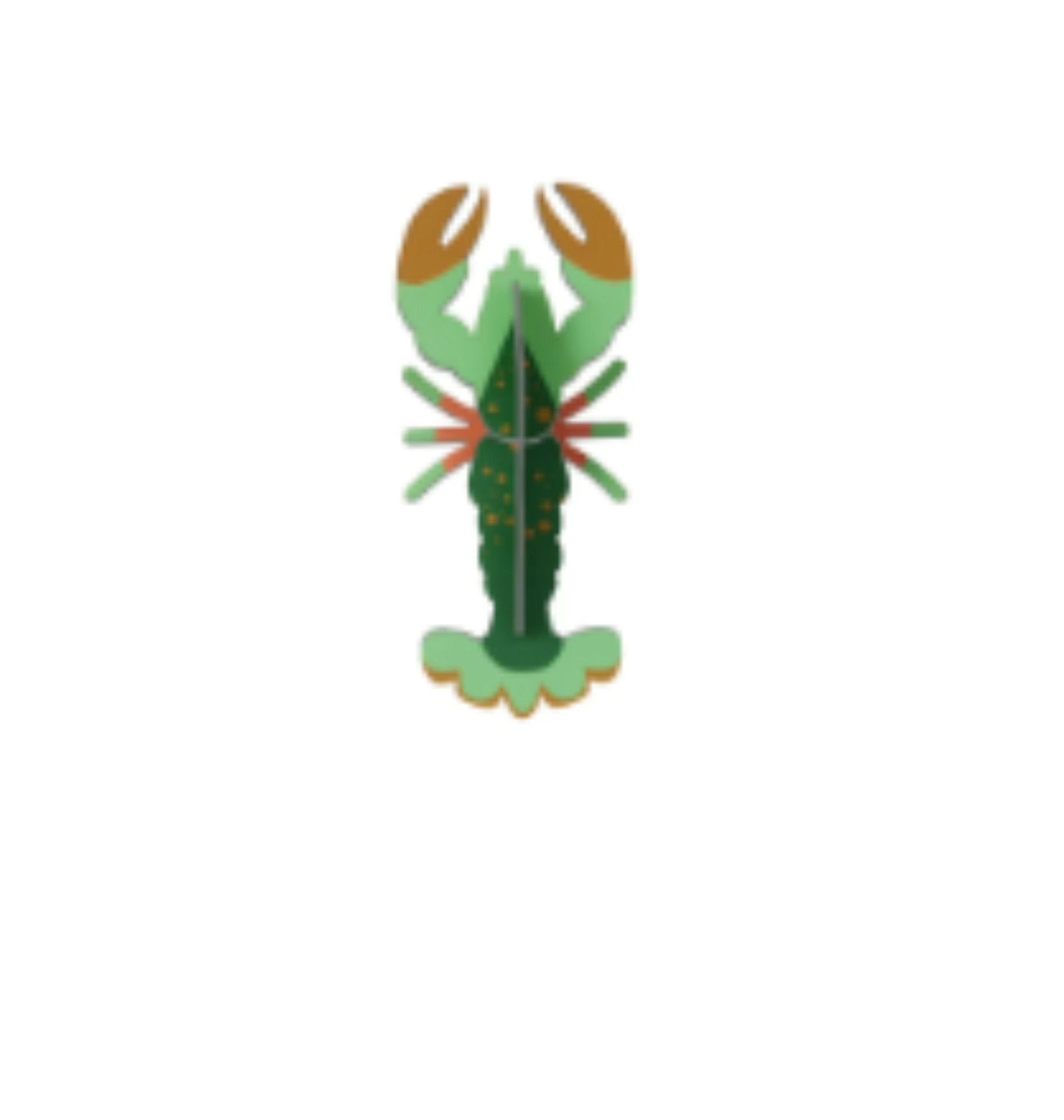 MALEN & BASTELN, 3D Wandobjekt Hummer, Bastel-Set, recycelter Karton, studio ROOF - Naturfarben, Karton (5.1/3.1/11.1cm) - ich-zapfe