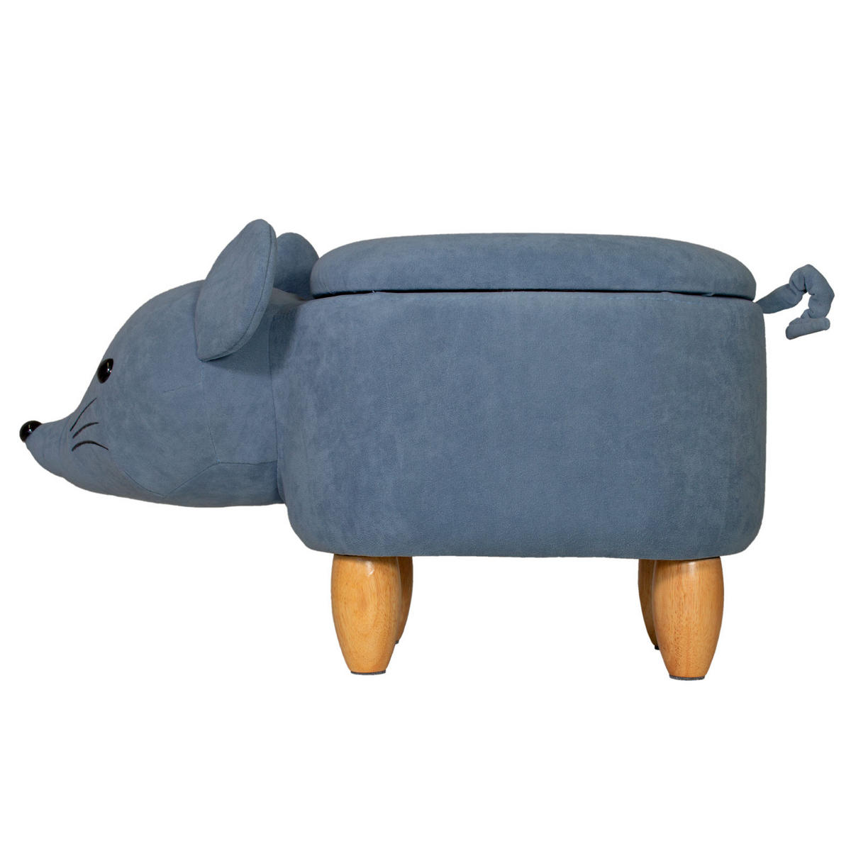 TIERHOCKER Maus Grau - Blau, Textil (32/37/68cm) - SVITA