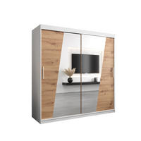 SCHWEBETÜRENSCHRANK 200/200/62 2-türig - Silberfarben/Eiche Artisan, Holz/Kunststoff (200/200/62cm) - Abiks Möbel