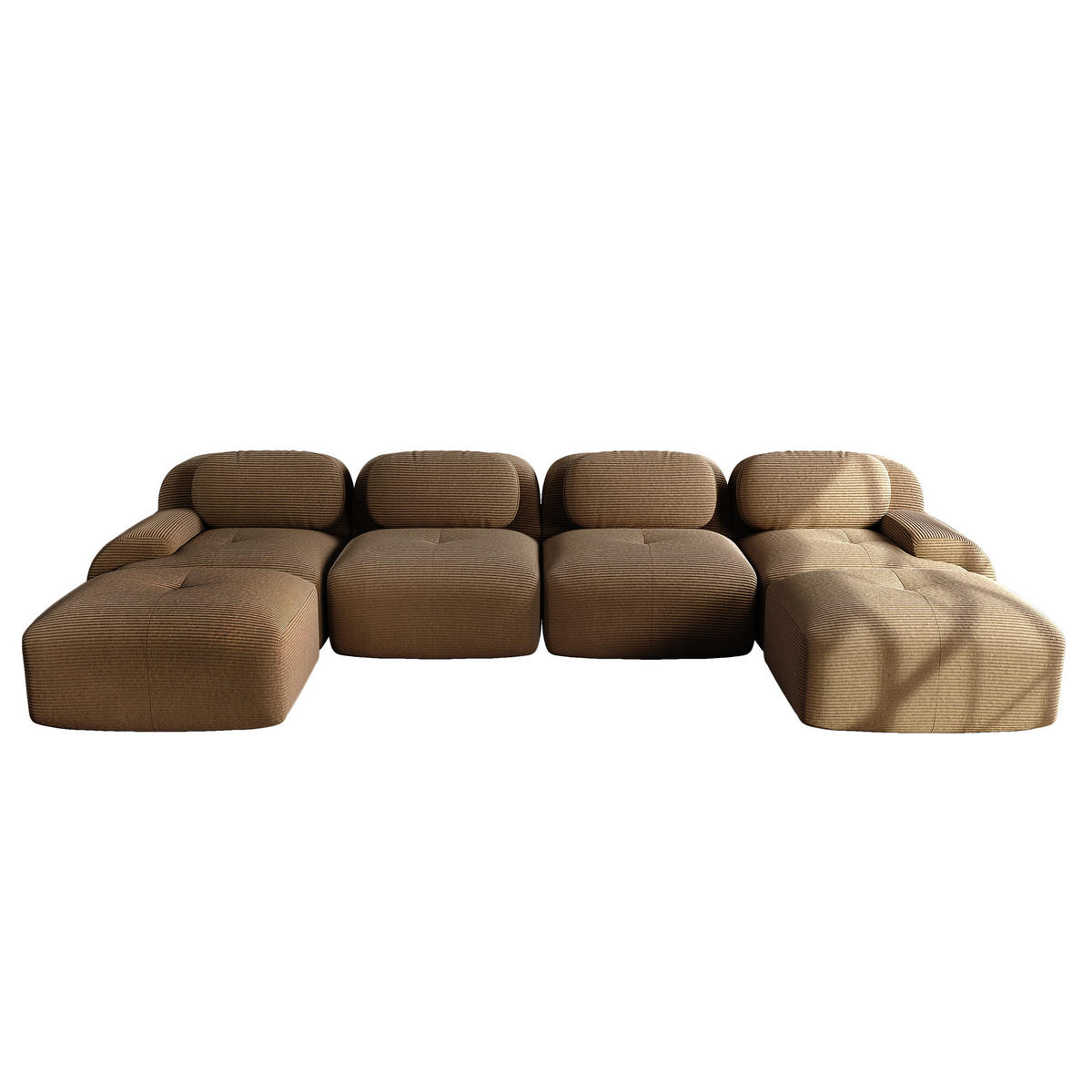 WOHNLANDSCHAFT DE-34025 modular 4-Sitzer Braun - Braun, Textil (178/75/388cm) - ComfortXL