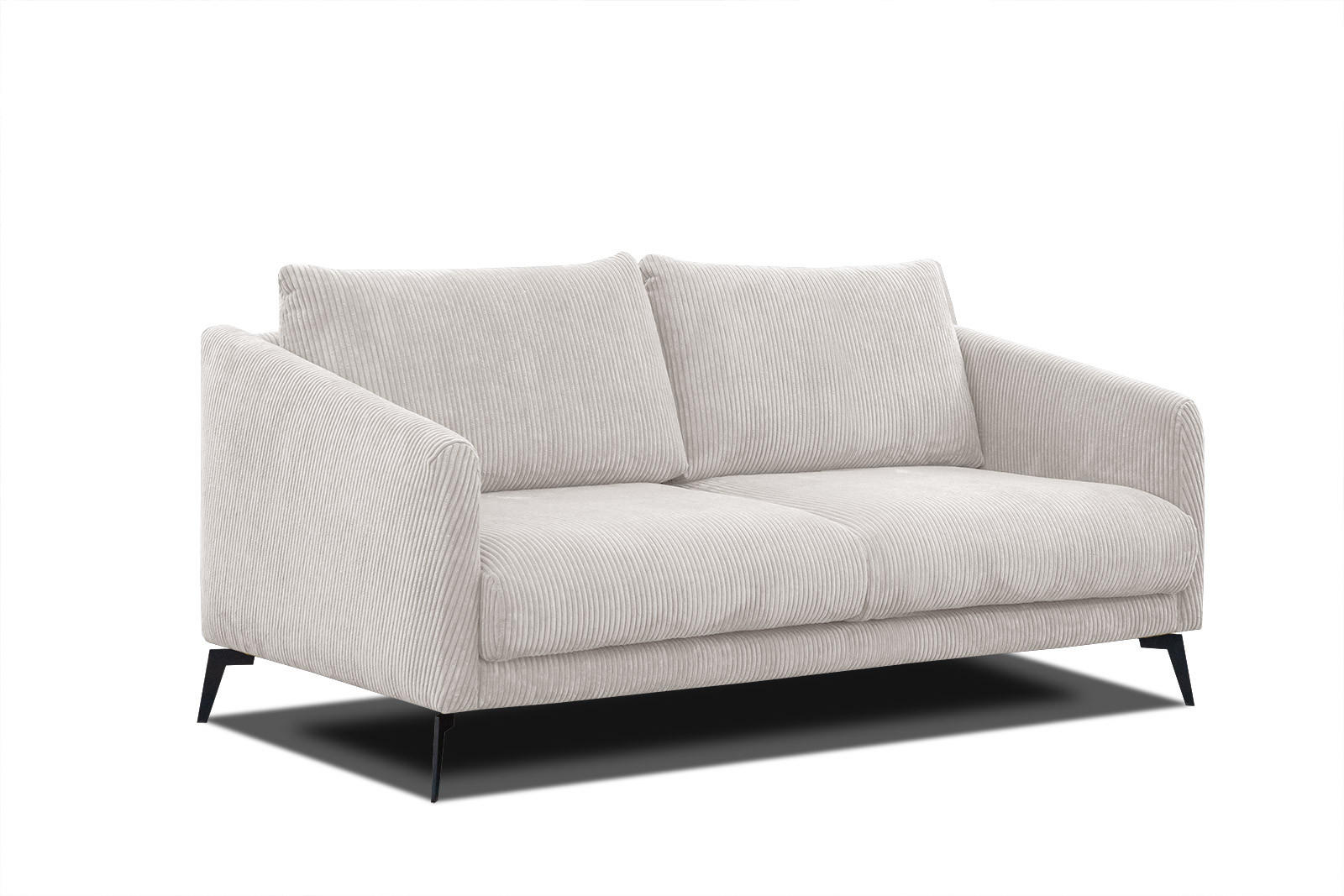 SOFA VILT 2,5-Sitzer, weiß - Schwarz/Weiß, Holzwerkstoff/Kunststoff (202/89/94cm) - Courtois Laville