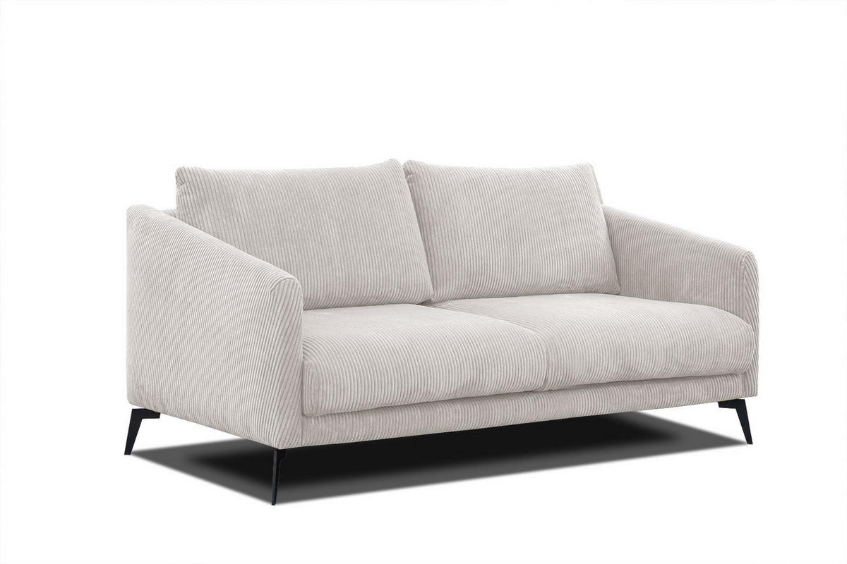 SOFA VILT 2,5-Sitzer, weiß - Schwarz/Weiß, Holzwerkstoff/Kunststoff (202/89/94cm) - Courtois Laville