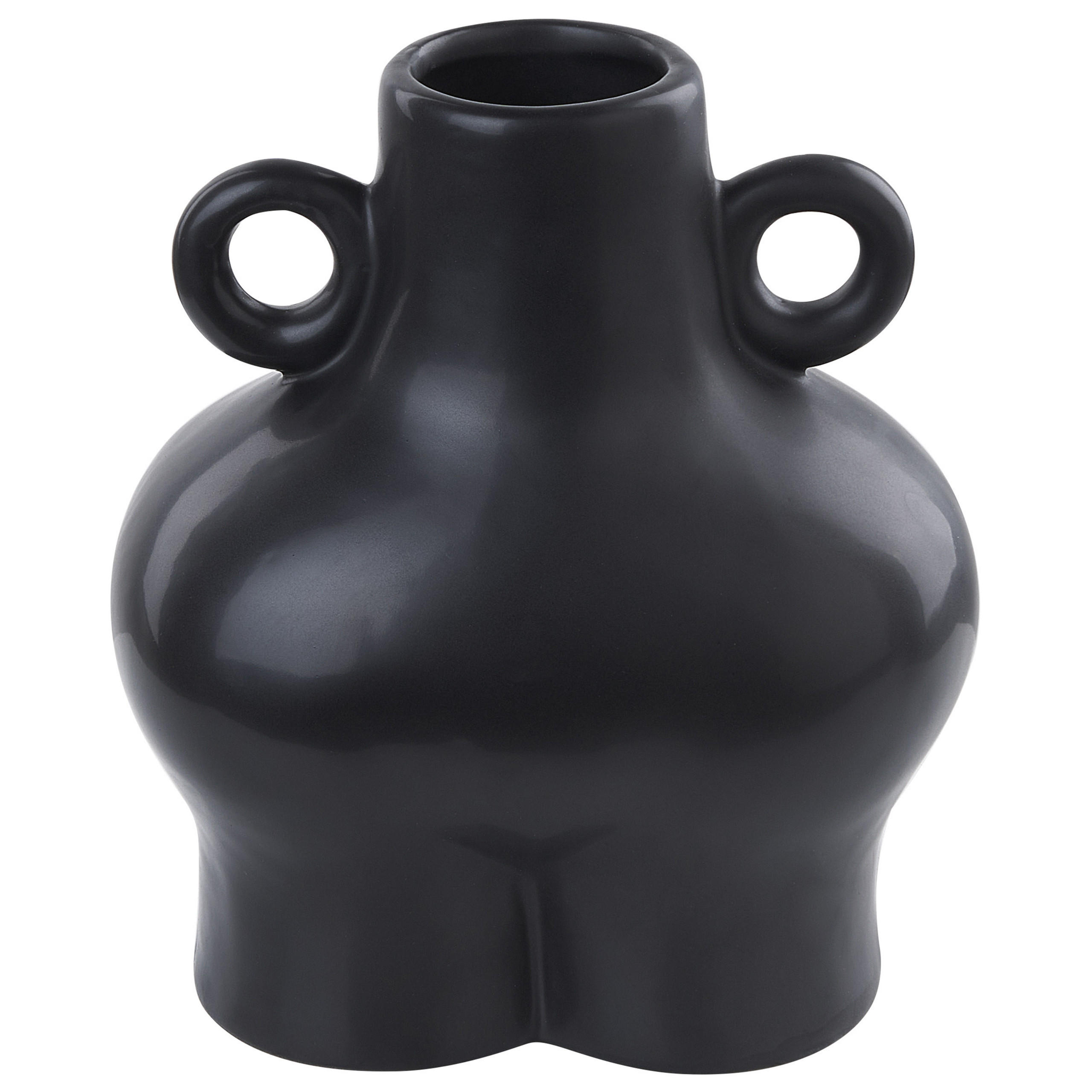 BLUMENVASE Dolomit schwarz Nafplio - Schwarz, Keramik (32cm) - Beliani