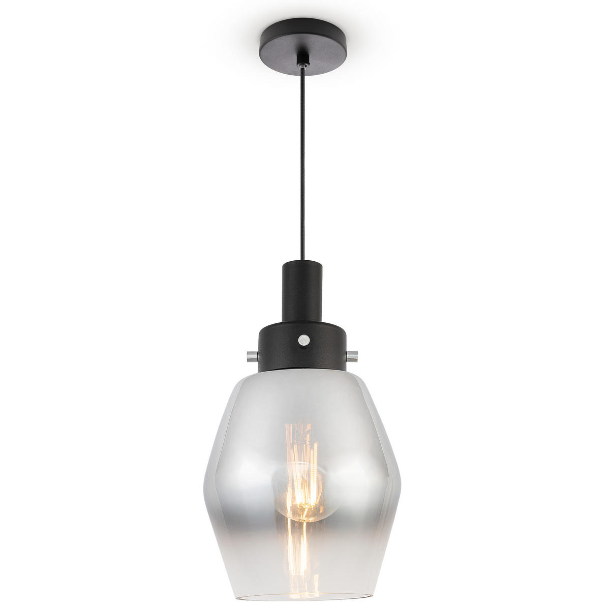 PENDELLEUCHTE Dora - Schwarz, Metall (14/14/25.4cm) - Paco Home