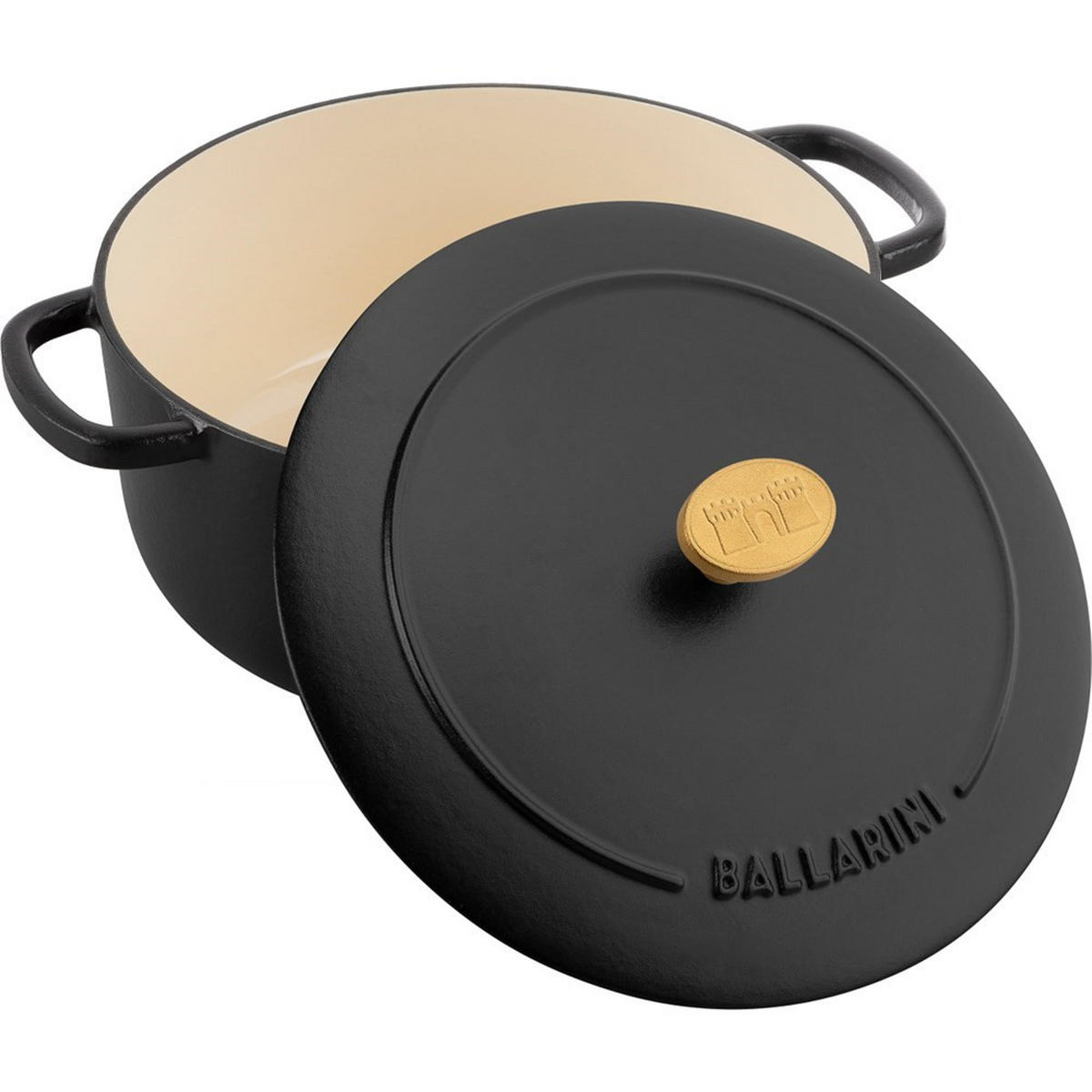 TOPF Schwarz 22/22/10.1 cm 750035400 - Schwarz, Metall (22cm) - Ballarini