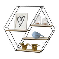 WANDREGAL Flint - Schwarz, Holz/Metall (62/53/12cm) - [en.casa]