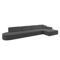 ECKSOFA Ottomane Rechts IREA-L3-v3 - 412x165x77 cm Grau - Olivgrün, Holzwerkstoff/Textil (412/165cm) - ALTDECOR