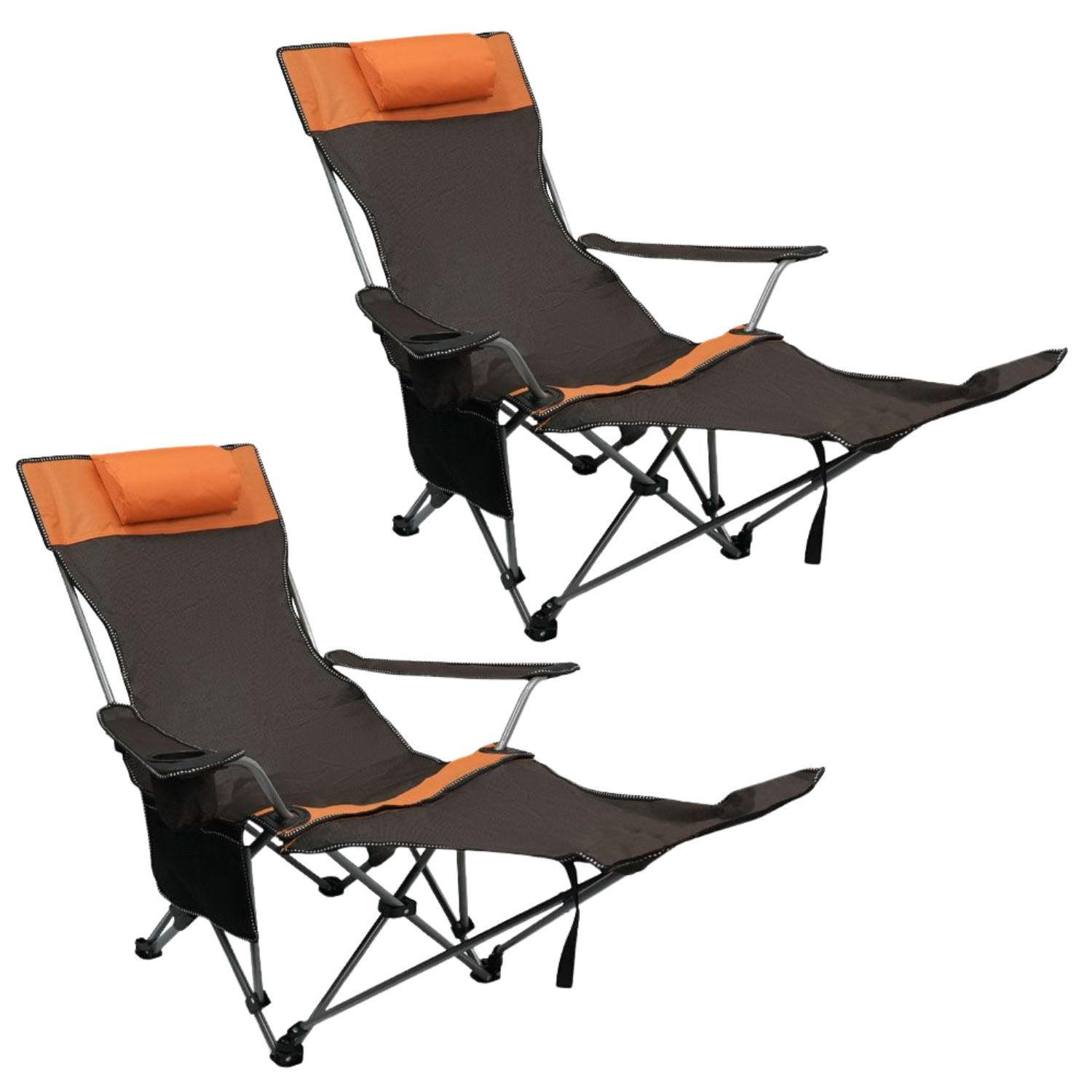 GARTEN LIEGESTUHL 2er Set klappbar in Braun - Braun, Metall (53/88/156cm) - Coemo