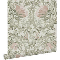TAPETE Blumenmuster im Jugendstil 53 cm x 10.05 m - Grün, Papier (53/1000cm) - ESTAhome