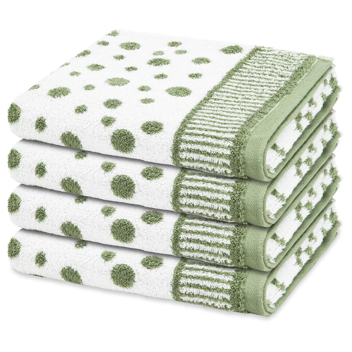 HANDTUCH Punkte allover 4er-Set - Grün, Textil (50/100cm) - Ross