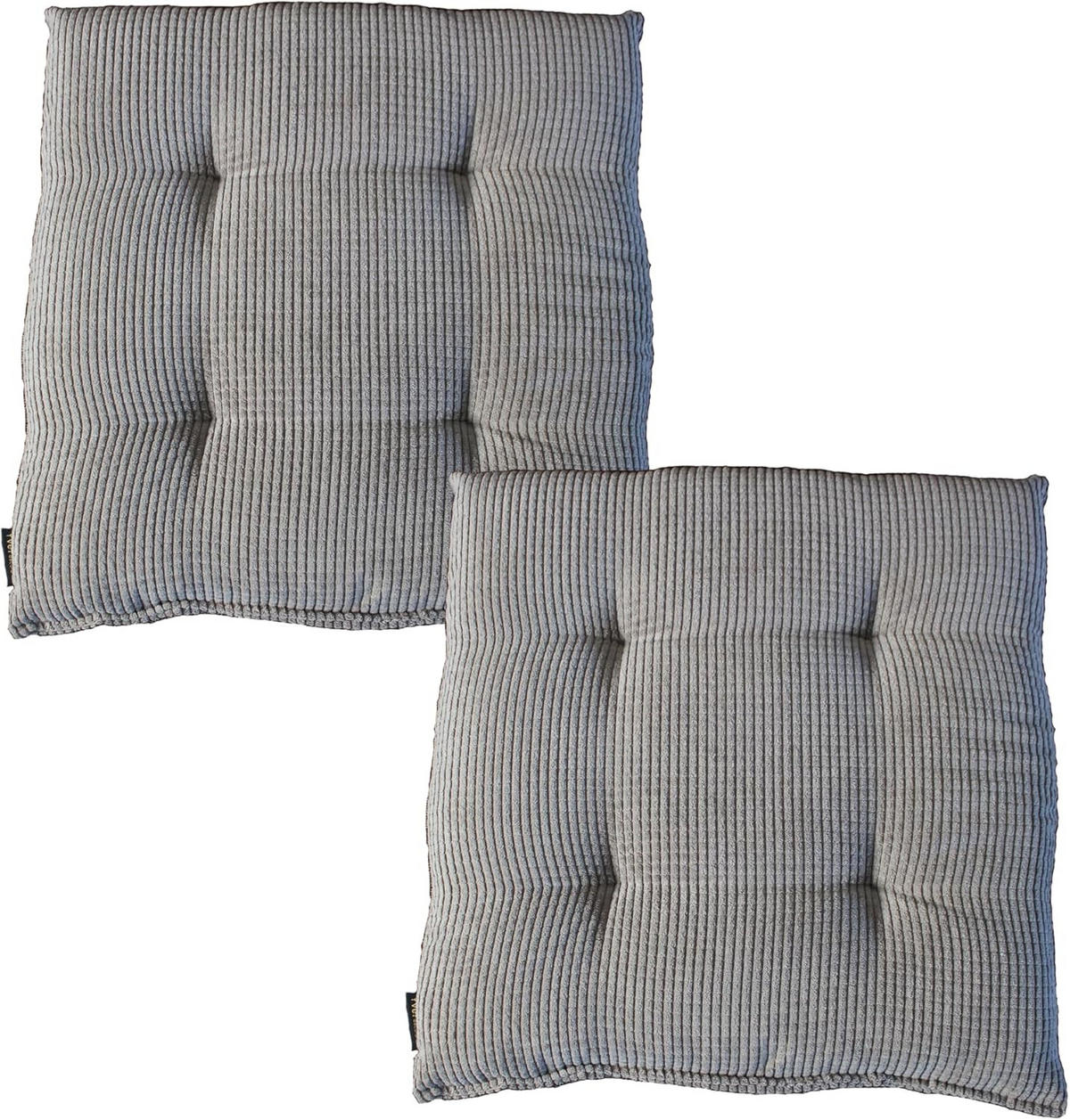 STUHLKISSEN 2er Set New Wave - Taupe, Textil (40/40/4cm) - Yve! decoration