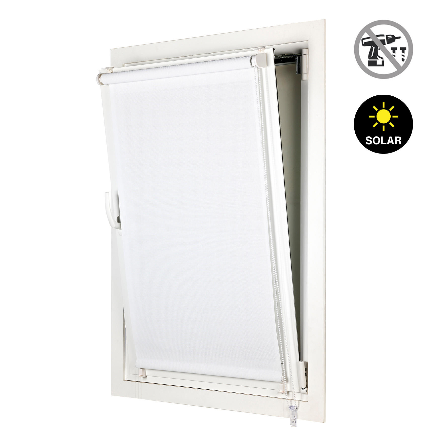 SCREEN-ROLLO without drilling Weiß,45X180 - Weiß, Kunststoff (45/180cm) - STORESDECO