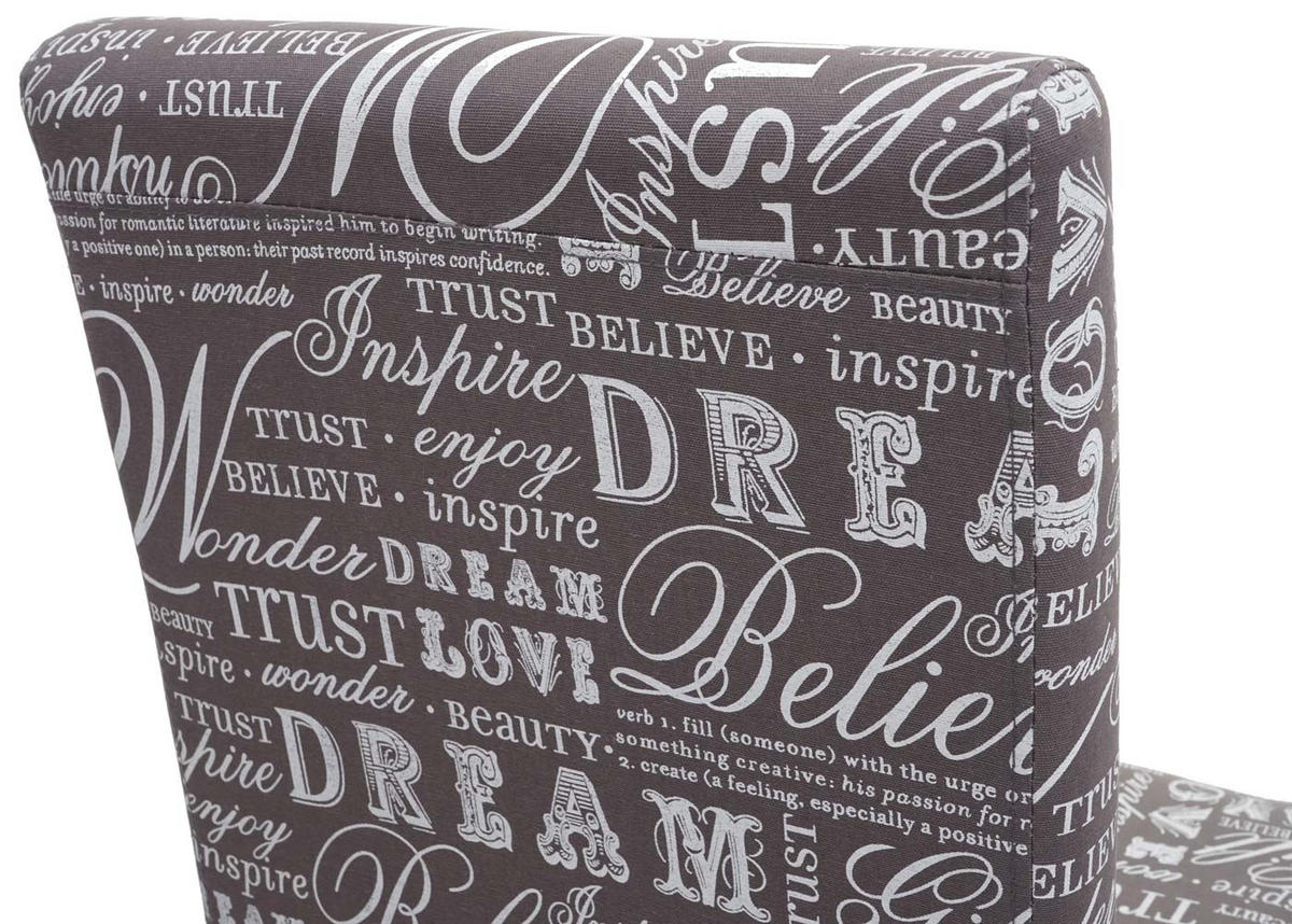 ESSZIMMERSTUHL SCHRIFT Grau, Beige 2er-Set - Beige/Grau, Textil (43/90/56cm) - MCW