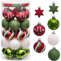 WEIHNACHTSKUGELN 35-teiliges Set 5 cm Kunststoff Rot Grün Weiß - Multicolor, Kunststoff (5/5/5cm)