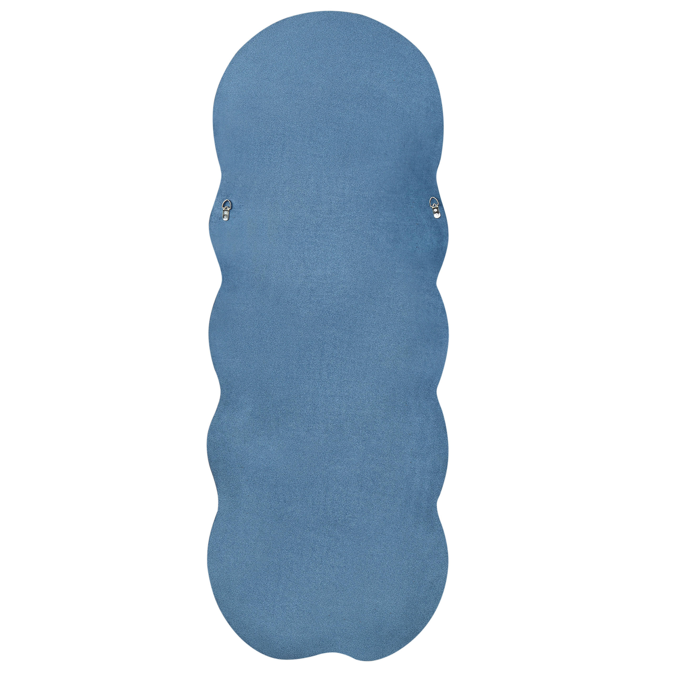 WANDSPIEGEL Samtstoff blau asymmetrisch 57/160 cm Lacs - Blau, Textil (57/160/3cm) - Beliani
