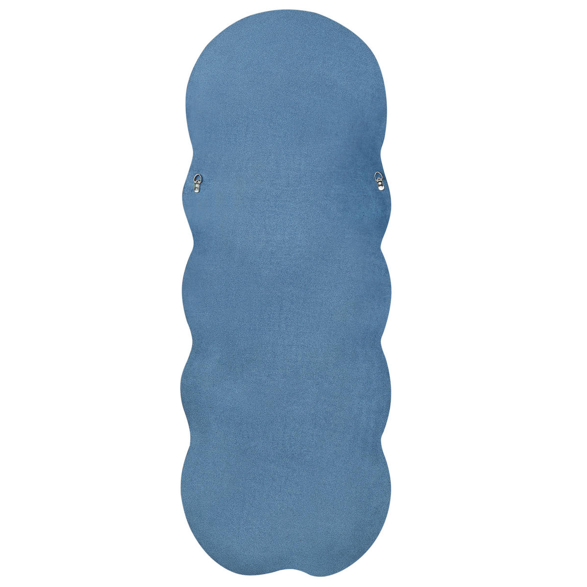WANDSPIEGEL Samtstoff blau asymmetrisch 57/160 cm Lacs - Blau, Textil (57/160/3cm) - Beliani