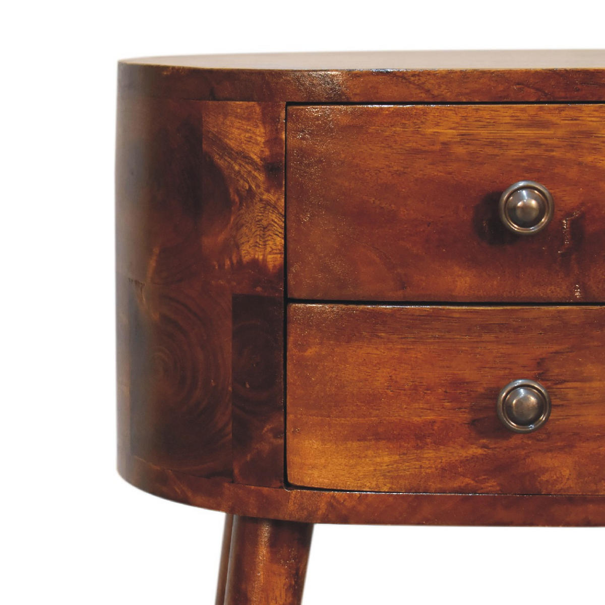 NACHTTISCH Mini - Kastanienfarben/Messingfarben, Holz/Metall (35/50/25cm) - Artisan Furniture