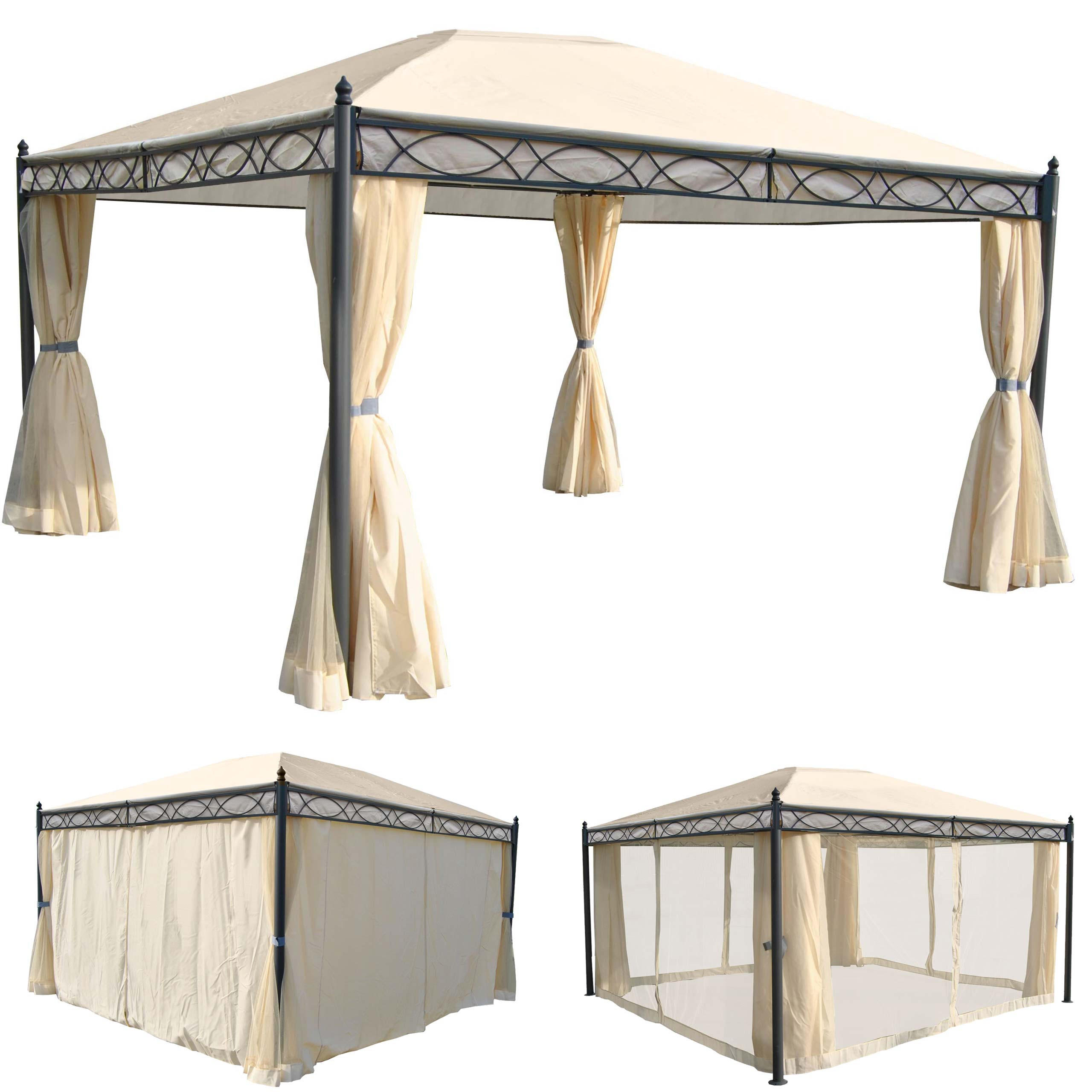 PERGOLA CALPE I Cremeweiß - Weiß, Metall (394/273/294cm) - MCW
