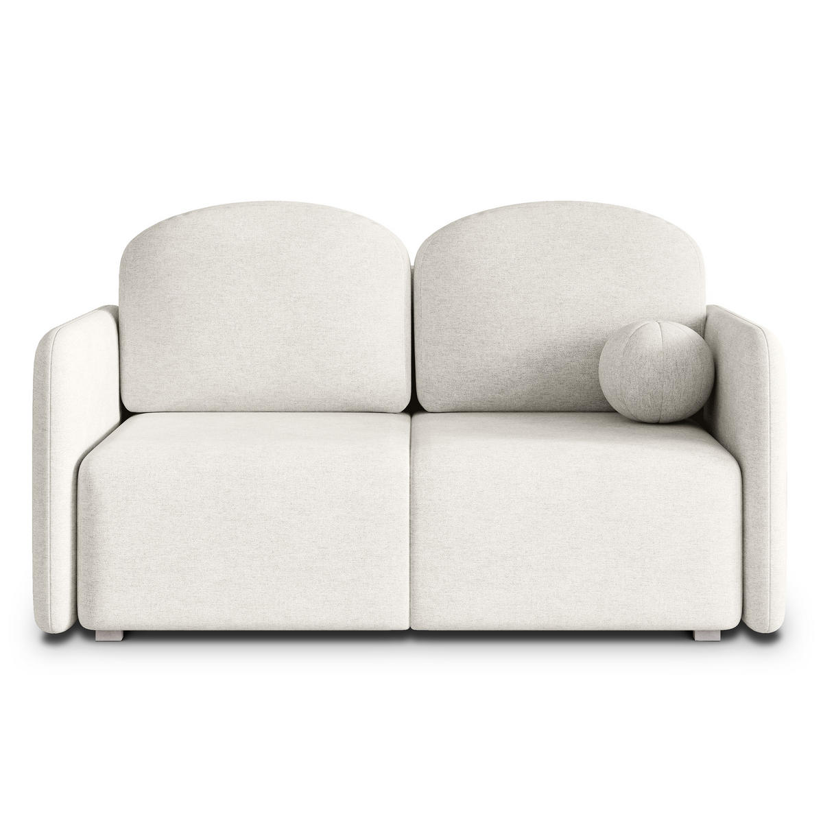 POHOVKA SUVI II, Opletená látka NEVE, Krémová - šedá/krémová, kompozitní dřevo/textil (153/85/90cm) - MASSENO