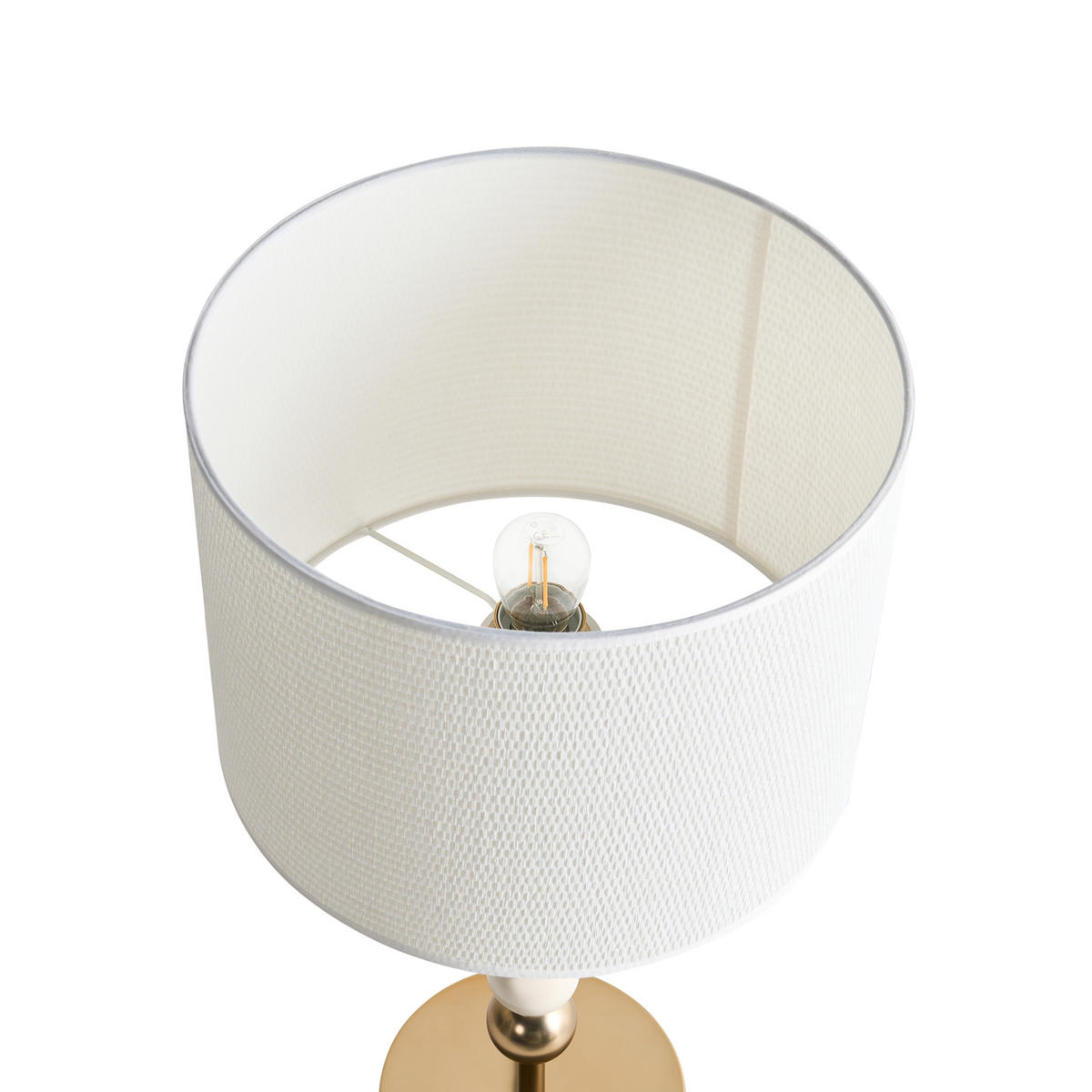 TISCHLAMPE Metall Messing/Beige Loky - Beige/Goldfarben, Textil (30/30/58cm) - Beliani