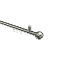 INNENLAUF-GARDINENSTANGEN-SET Sonius Luino 100 cm, 1-läufig, 20 mm Ø Edelstahl-Optik - Edelstahlfarben, Metall (100cm) - INTERDECO