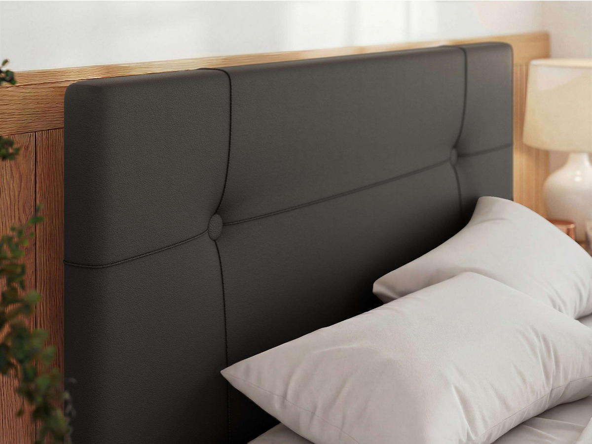 ČALÚNENÁ POSTEĽ CALERIO CLASSIC 200/200 - Tmavosivá Ekokoža - Matrac Pocket - čierna/tmavosivá, textil/plast (200/200cm) - MKS