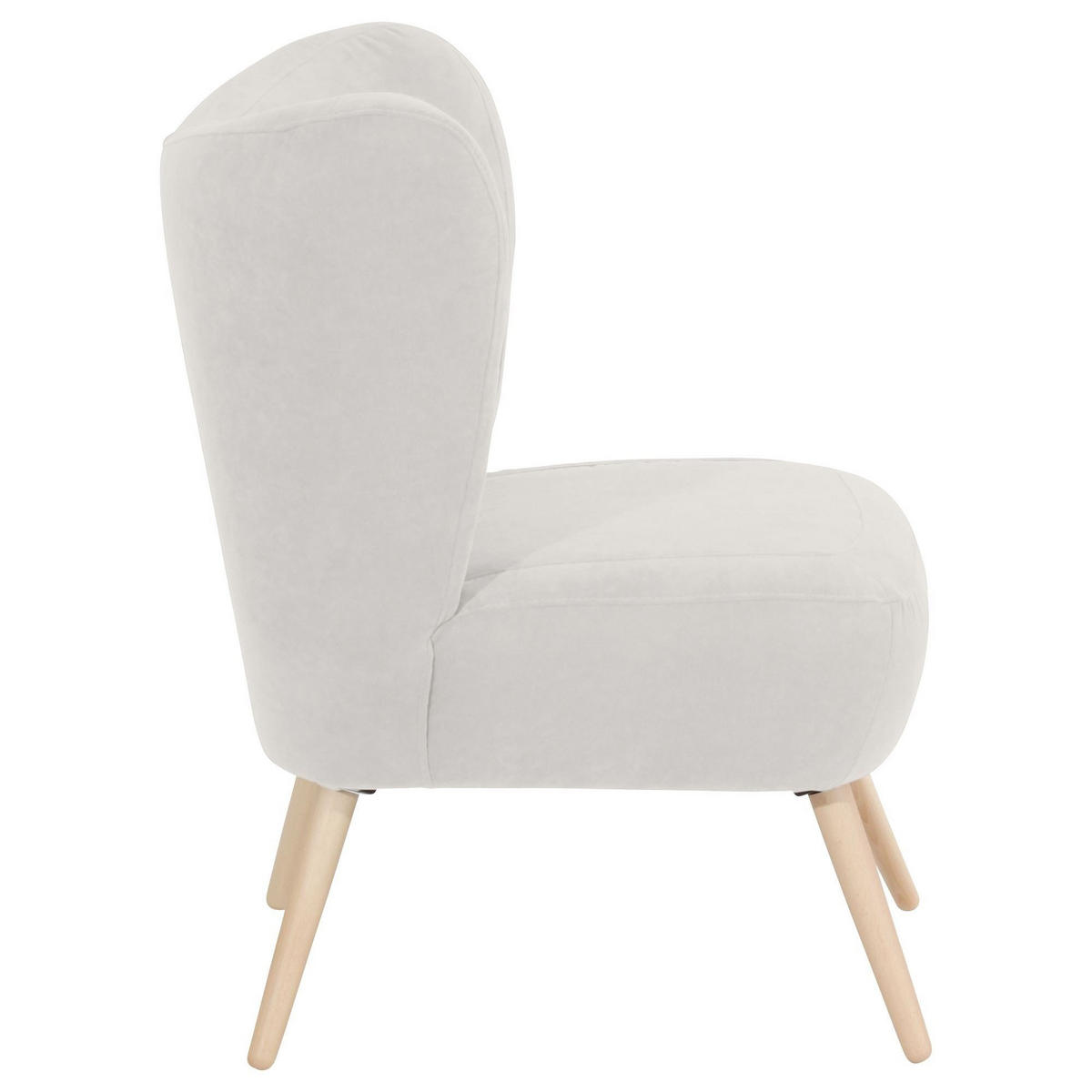 SESSEL Kathy Bezug Veloursstoff Buche natur / creme - Weiß, Kunststoff (70/86/69cm) - 58aufmkessel