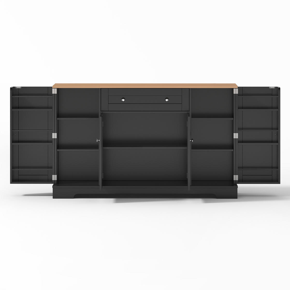 SIDEBOARD 138 cm aus MDF mit verstellbaren Einlegeböden Schwarz - Schwarz, Holzwerkstoff (138/85/40cm) - Modenvie