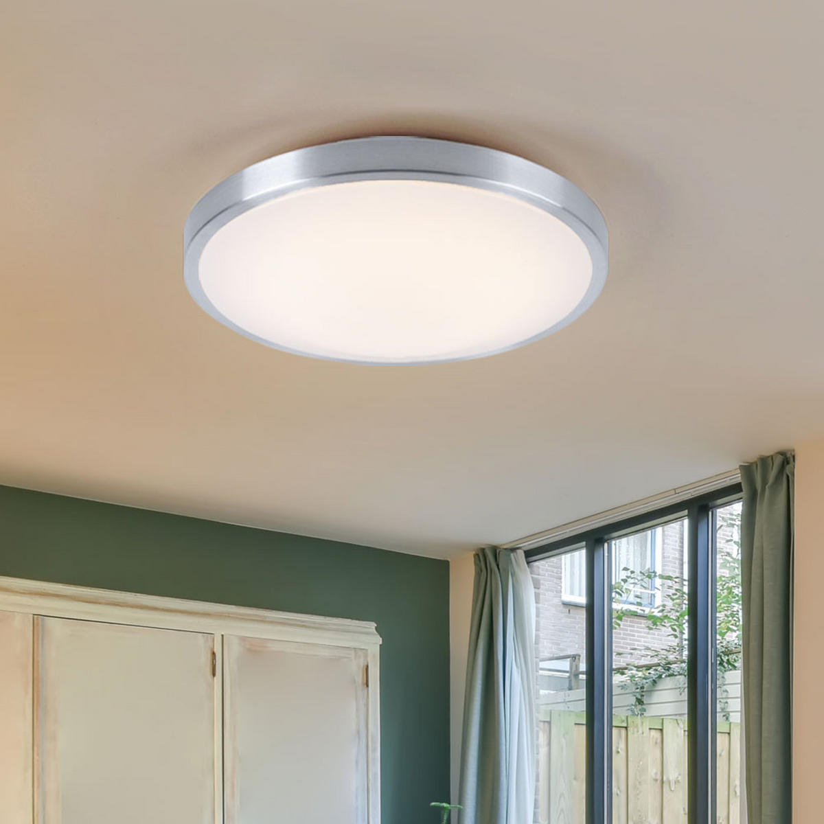 LED DECKENLEUCHTE Neptun Weiß Aluminium - Weiß, Metall (34/34/9cm) - Esto