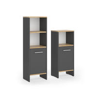 SADA KOUPELNOVÉHO NÁBYTKU Karli Antracit/zlatý dub - medově dubová/antracitová, kompozitní dřevo (33.8/108.2/26.3cm) - Vicco