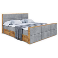 BOXBETT mit Matratze H4 und Lattenrost - LOLLI1-Z - 120x200 - Grau Casablanca - Grau, Holzwerkstoff (120/200cm) - ALTDECOR