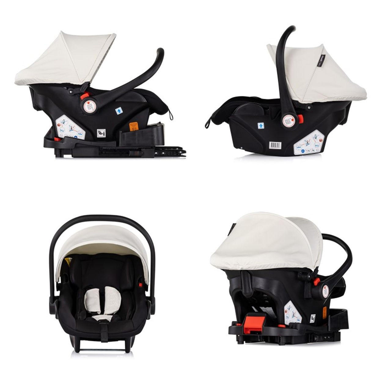BABYSCHALE Vista i-Size weiß (40-87cm) Gruppe 0+, Sonnendach, 3D-Kissen - Weiß, Kunststoff (43/56/60cm) - Chipolino