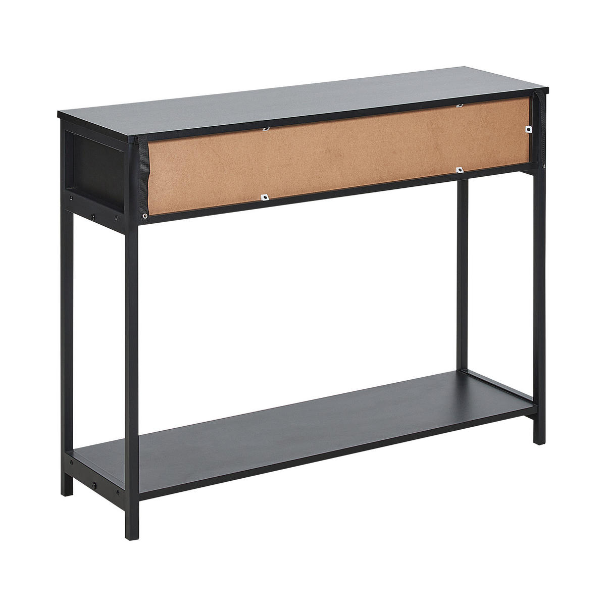 KONSOLENTISCH Rattan schwarz/beige 2 Schubladen Opoco - Beige/Schwarz, Holzwerkstoff (30/100/75cm) - Beliani