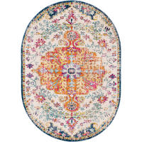VINTAGE-TEPPICH Oval 200/275 cm Mehrfarbig - Orange, Naturmaterialien/Textil (200/275cm) - LIVABLISS
