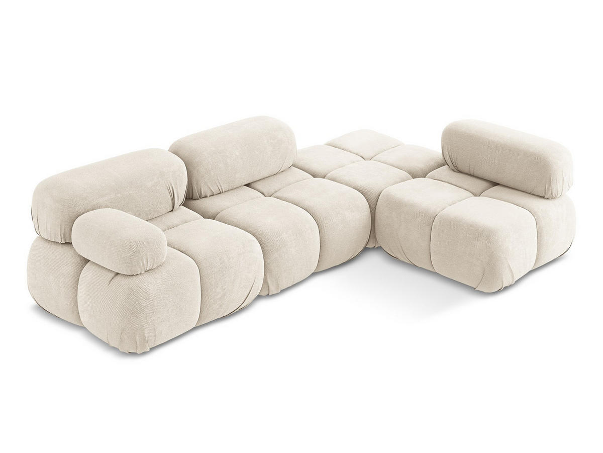 ECKSOFA Rechts Chenille Stoff Beige - Beige/Creme, Kunststoff/Textil (285/190cm) - Makamii