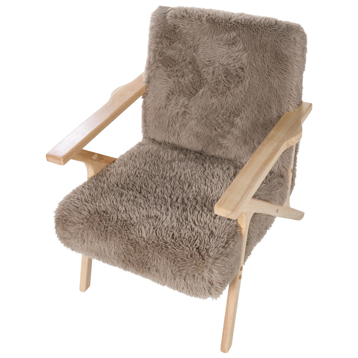 SESSEL Taupe Kisa - Taupe/Braun, Kunststoff (74/84/80cm) - Beliani