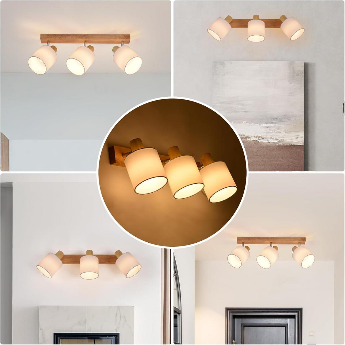 STRAHLER Geschick 3-flammig 48/16/13cm - Ecru, Holz (48/16/13cm) - ZMH