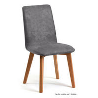 ESSZIMMERSTUHL (2er-Set) Darci 47x92x60 Eiche geölt/Grau - Eichefarben/Grau, Kunststoff (60/92/47cm) - 58aufmkessel